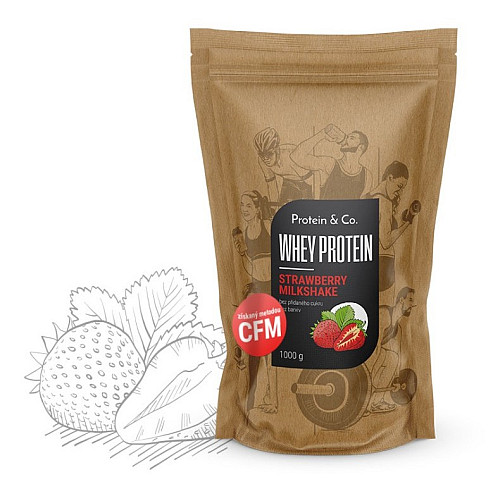 PROTEIN&CO. CFM WHEY PROTEIN 80 STRAWBERRY MILKSHAKE 1 KG