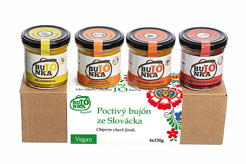 BUJÓNKA Dárková sada VEGAN Slovácko 4x130 g