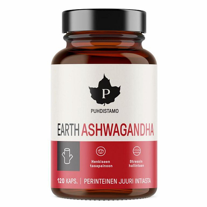 Puhdistamo PUHDISTAMO EARTH ASHWAGANDHA BIO 120 KAPSLÍ