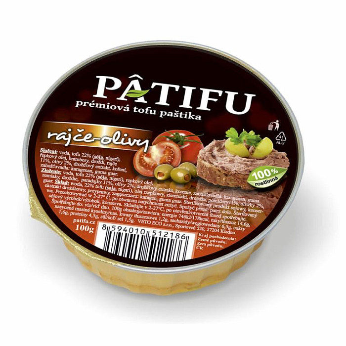 VETO ECO PATIFU PAŠTIKA RAJČE A OLIVY 100 G