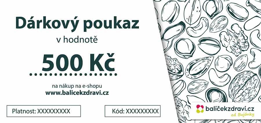 Balíček zdraví DÁRKOVÝ POUKAZ v hodnotě 1000 Kč