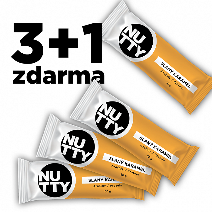 NUTTY 3 + 1 NUTTY TYČINKA SLANÝ KARAMEL