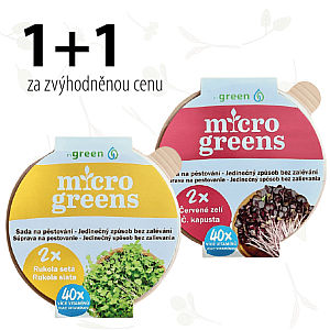 1 + 1 inGreen Microgreens RUKOLA + ČERVENÉ ZELÍ