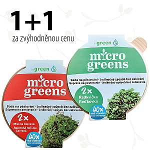 1 + 1 inGreen Microgreens MIZUNA ČERVENÁ + ŘEDKVIČKA