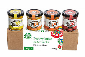 BUJÓNKA Dárková sada VEGAN Slovácko 4x130 g