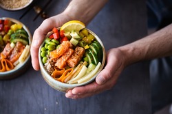 salmon-with-vegetables-rice-photography